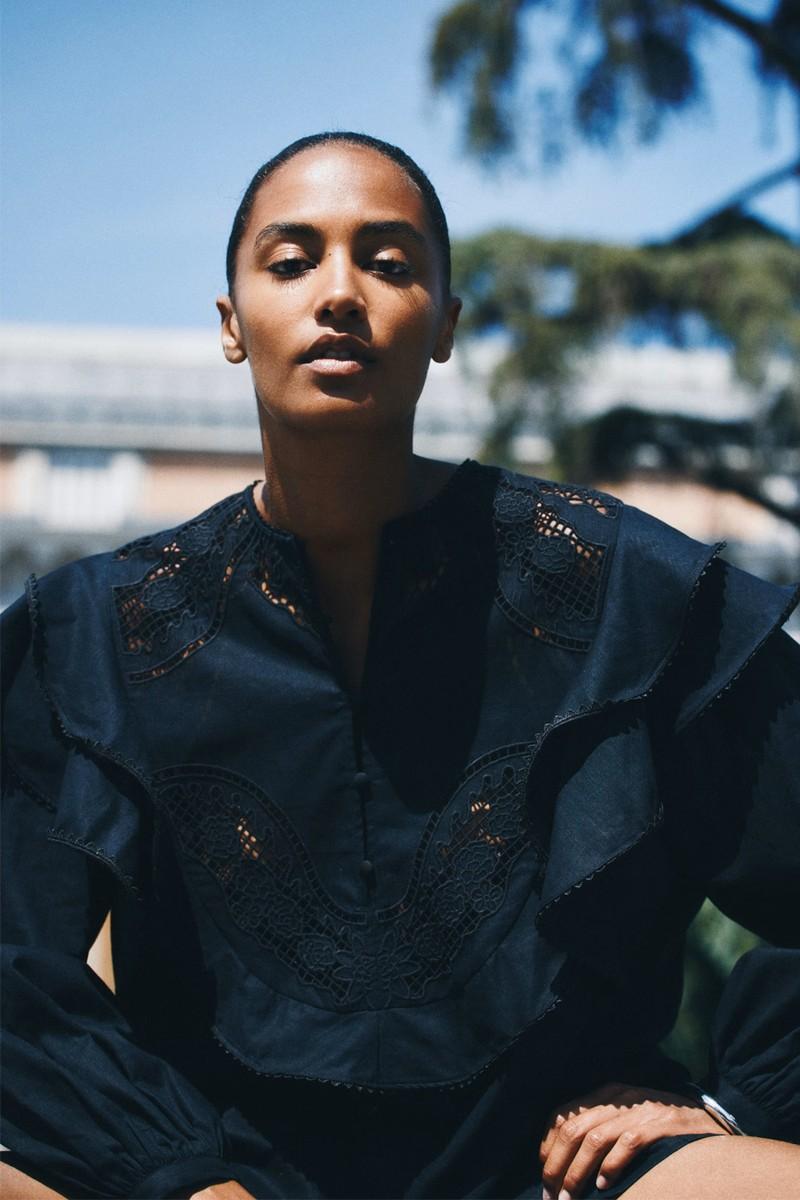 Linen-Blend Tunic Dress