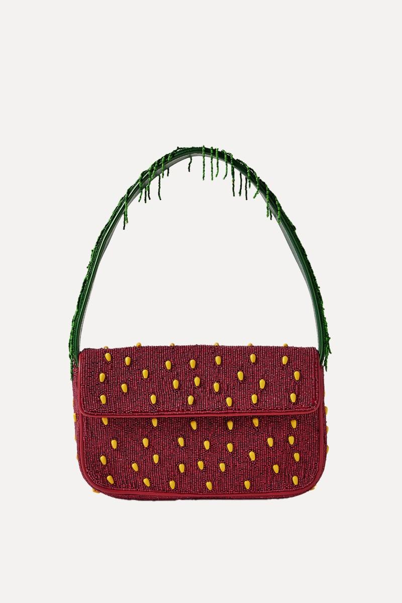 Tommy Embellished Satin Shoulder Bag from Staud