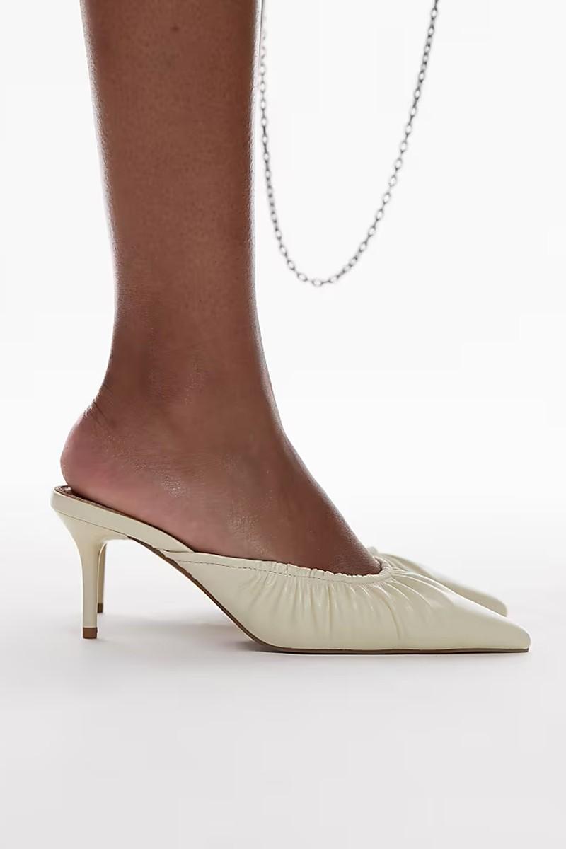 Dill Ruched Slip On Mid Heeled Shoes from Topshop