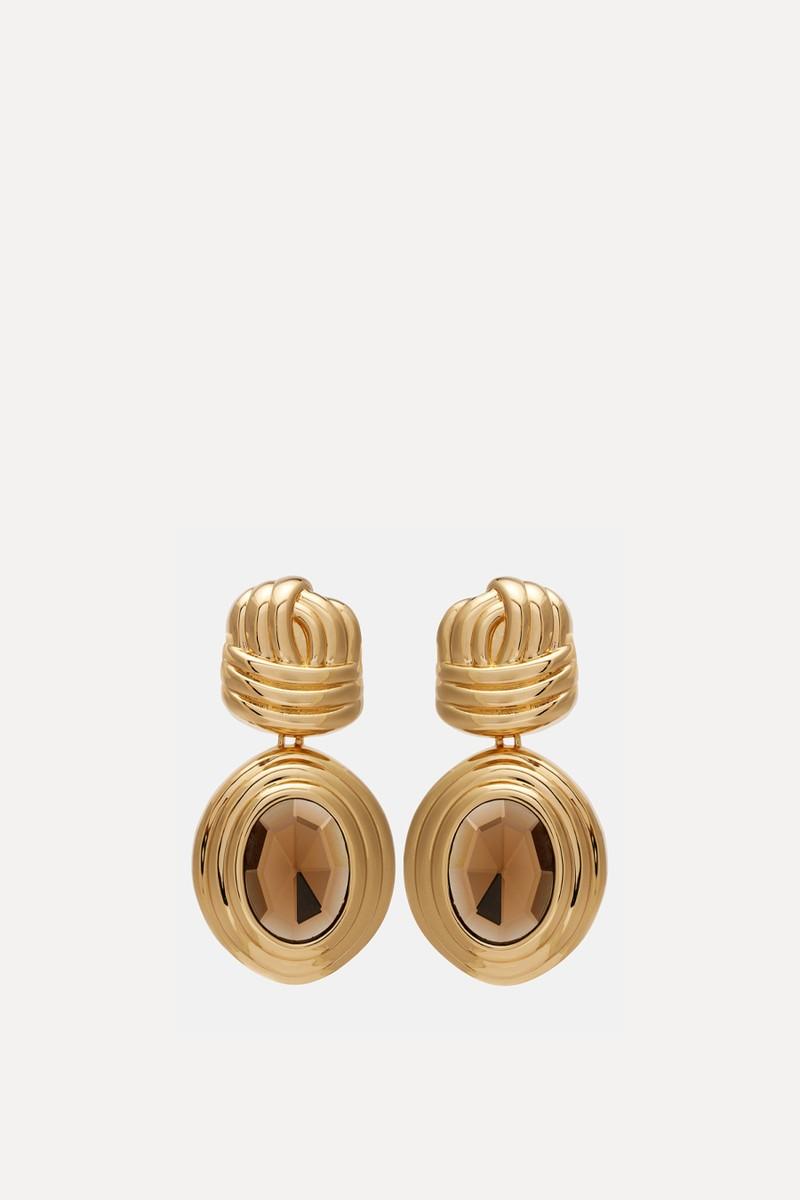 Crystal-Embellished Drop Earrings from Self-Portrait