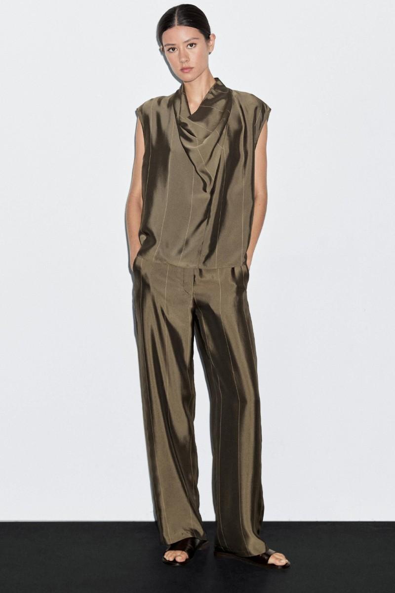 Flowing Blouse With Striped Details