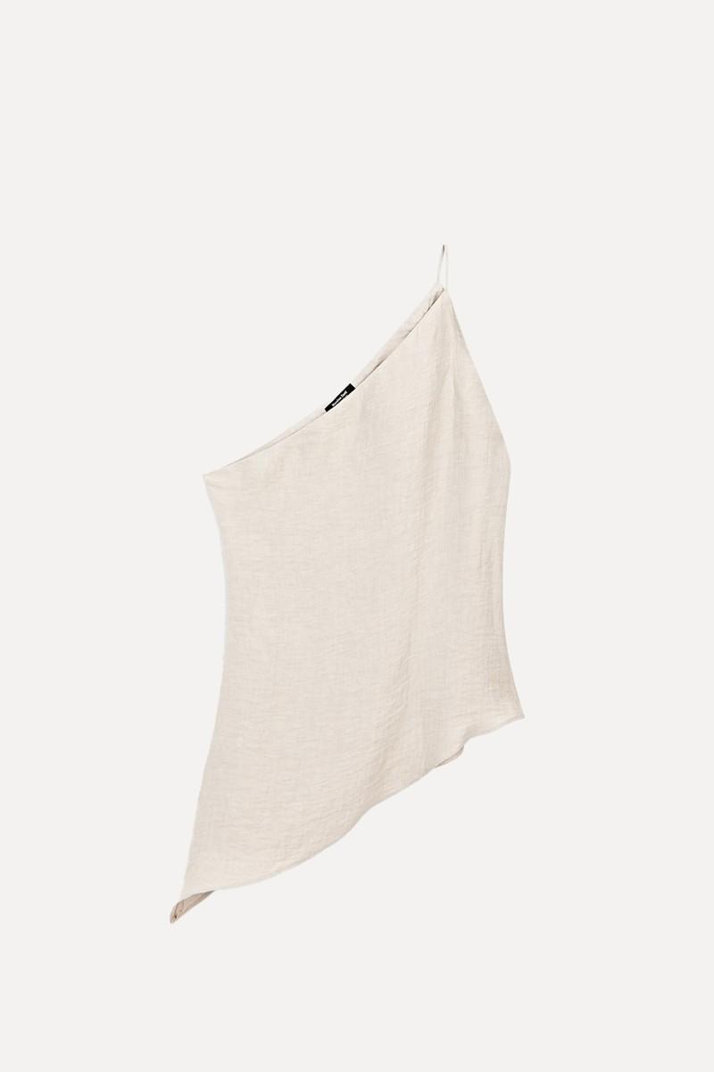 Lightweight Asymmetric Linen Blend Top