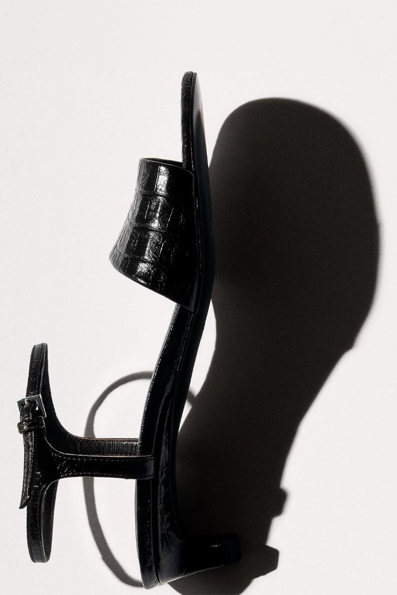 Mock Croc Embossed Heeled Sandals