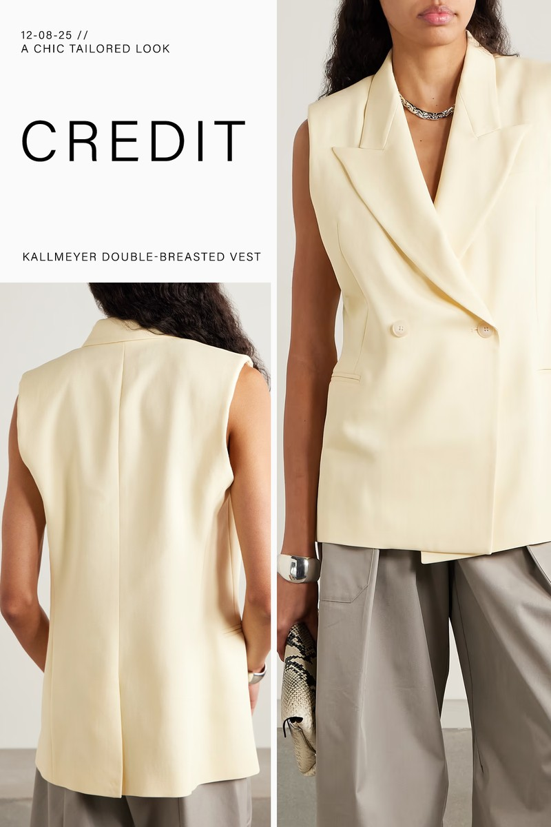 Deon Double-Breasted Wool-Blend Twill Vest from Kallmeyer