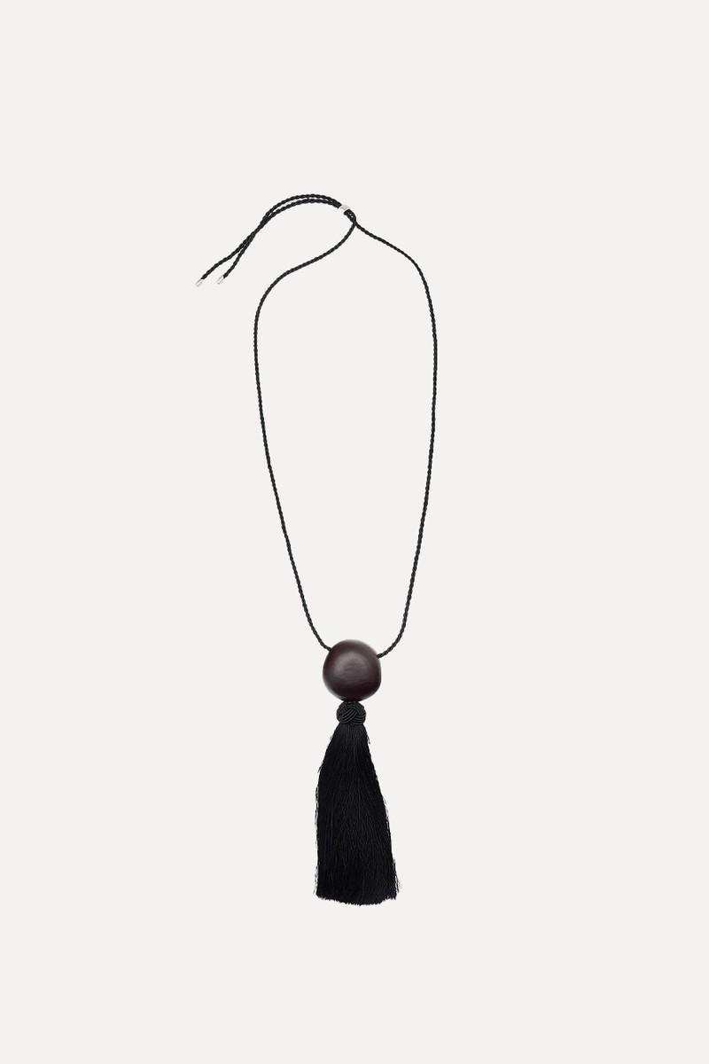 Wooden Tassel Pendant
