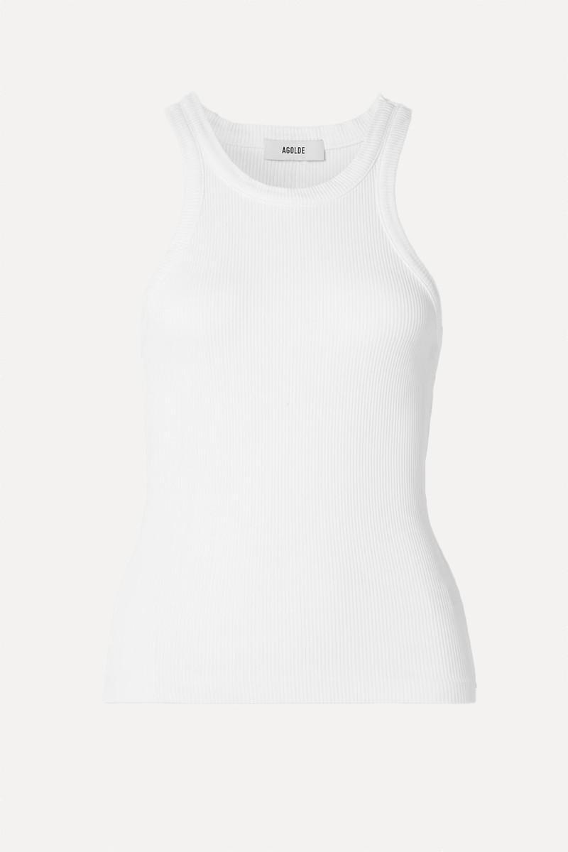 Ribbed Stretch Organic Cotton & Lyocell-Blend Tank from Agolde