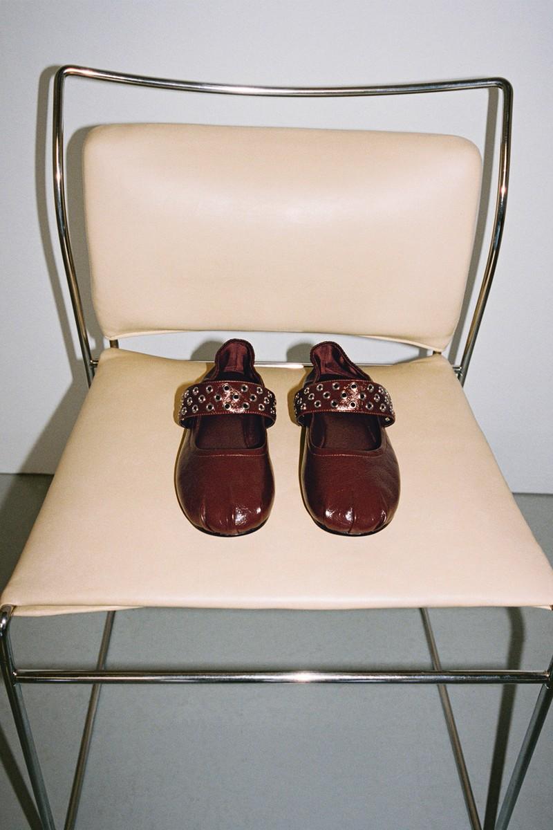 Leather Ballet Flats With Eyelets from Mango