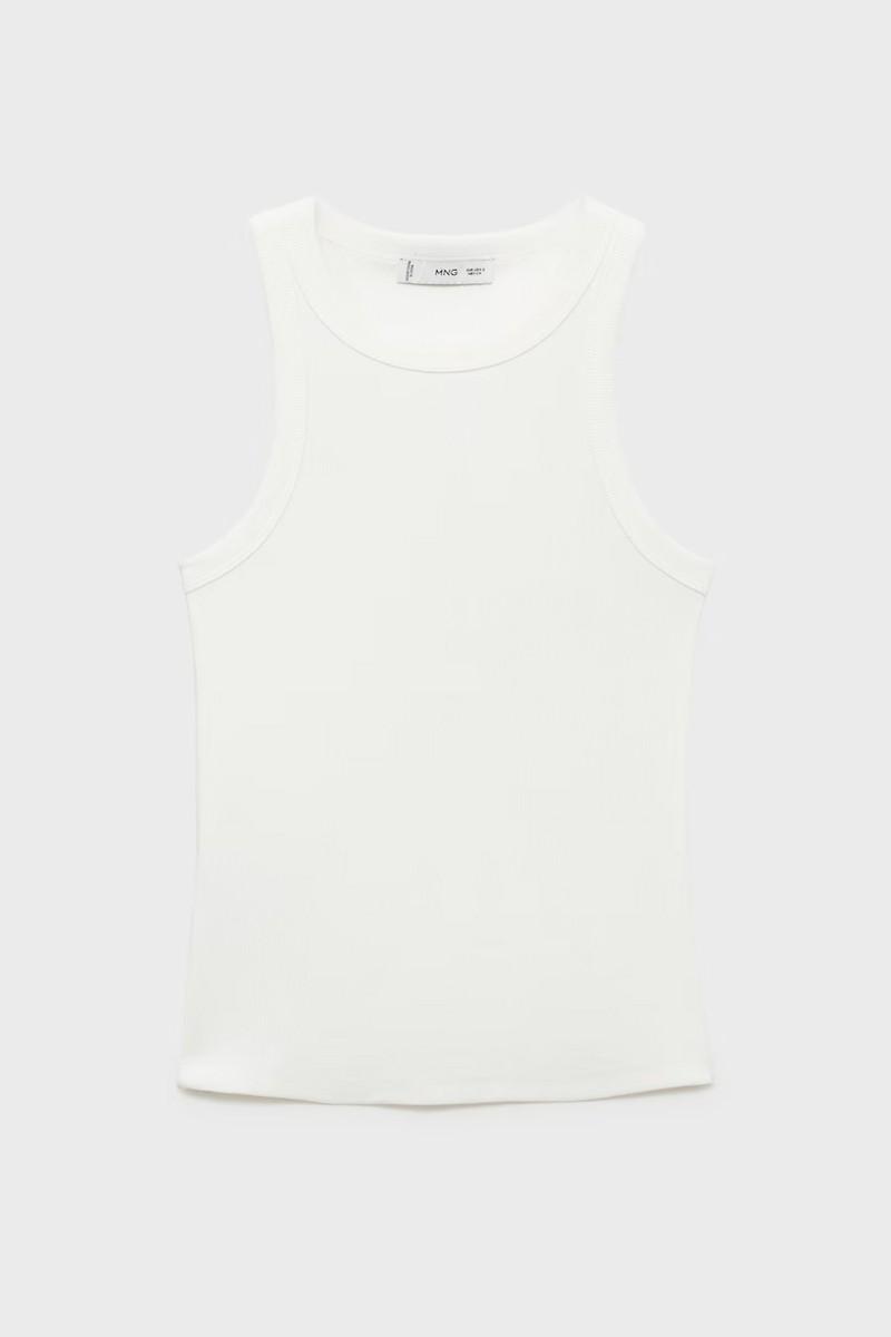 Ribbed Cotton-Blend Top from Mango