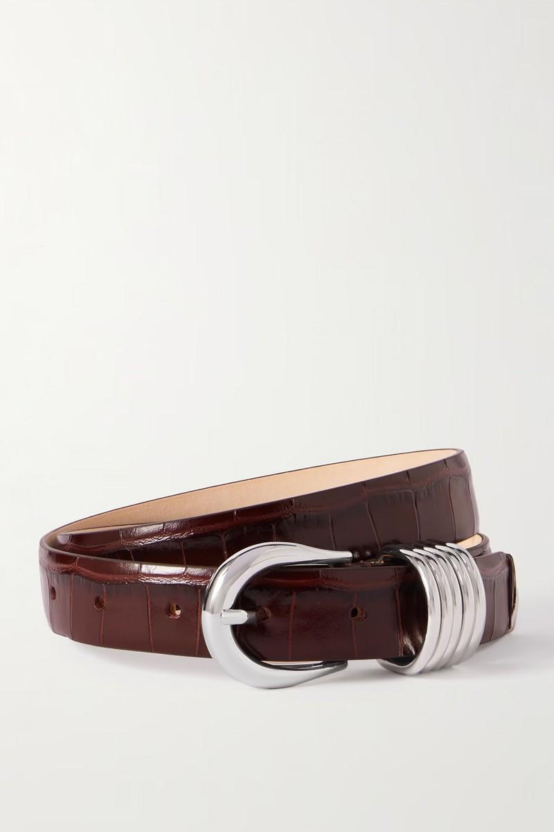 Hollyhock Croc-Effect Leather Belt from Déhanche
