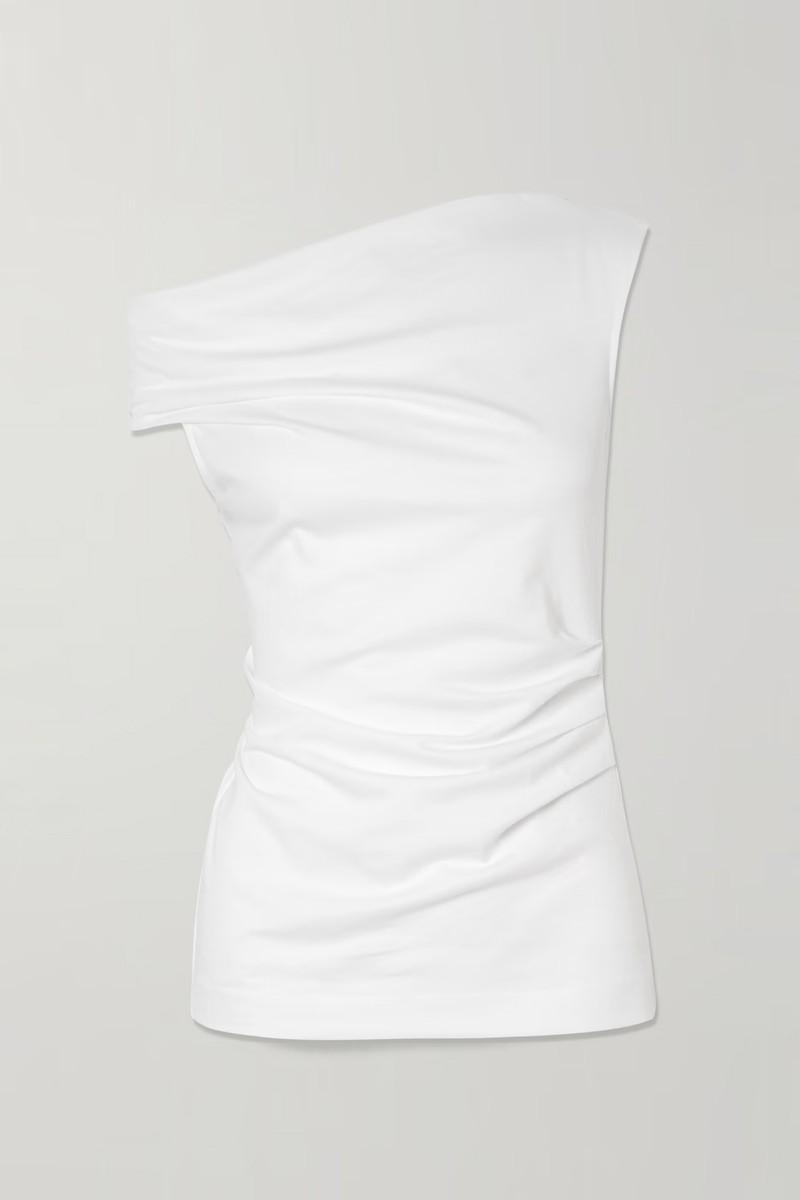 Henray Off-The-Shoulder Draped Cotton-Jersey Top from Dries Van Noten