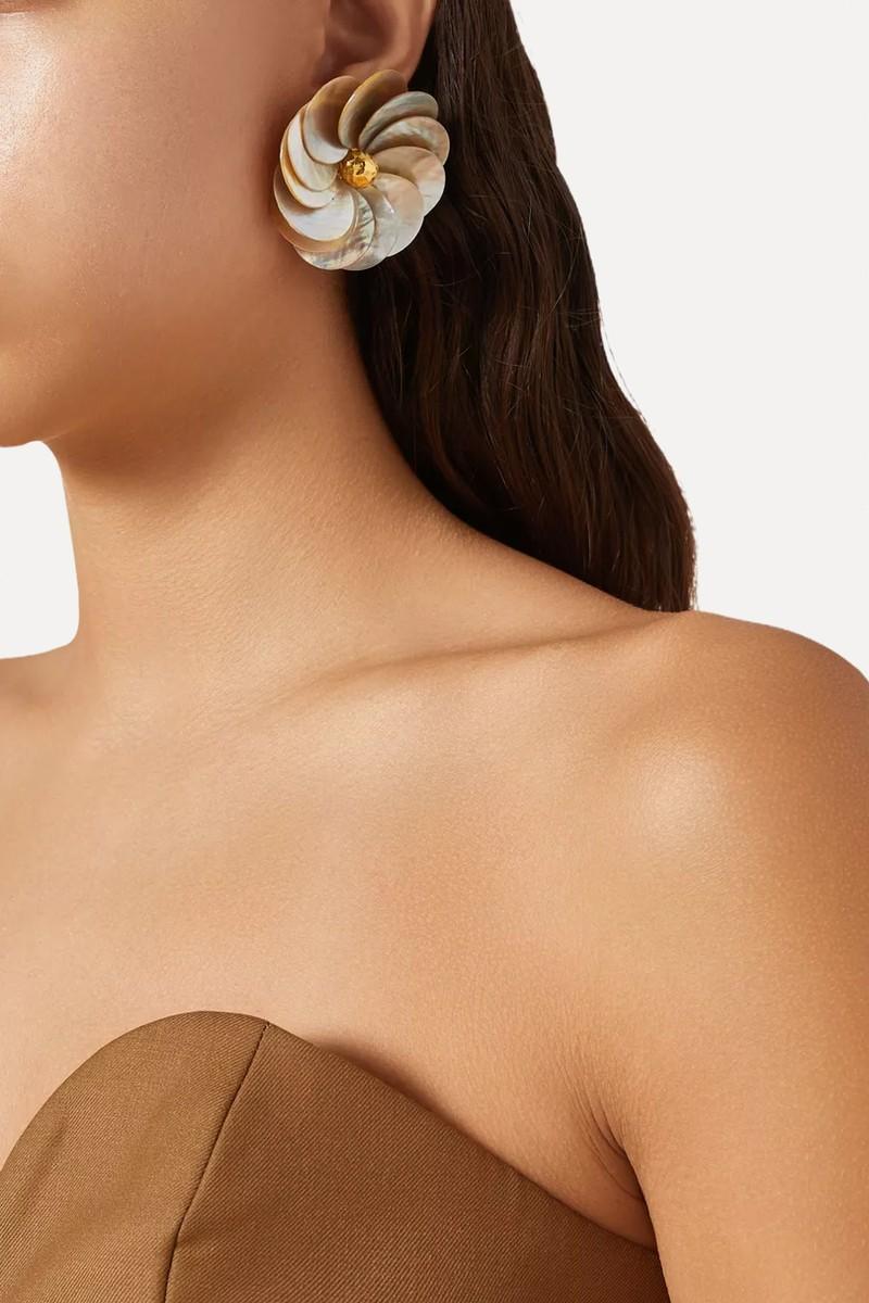 Fleur De Shells Clip-On Earrings from Vanina