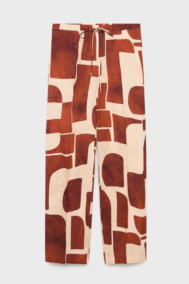Fluid Trousers With Geometric Pattern