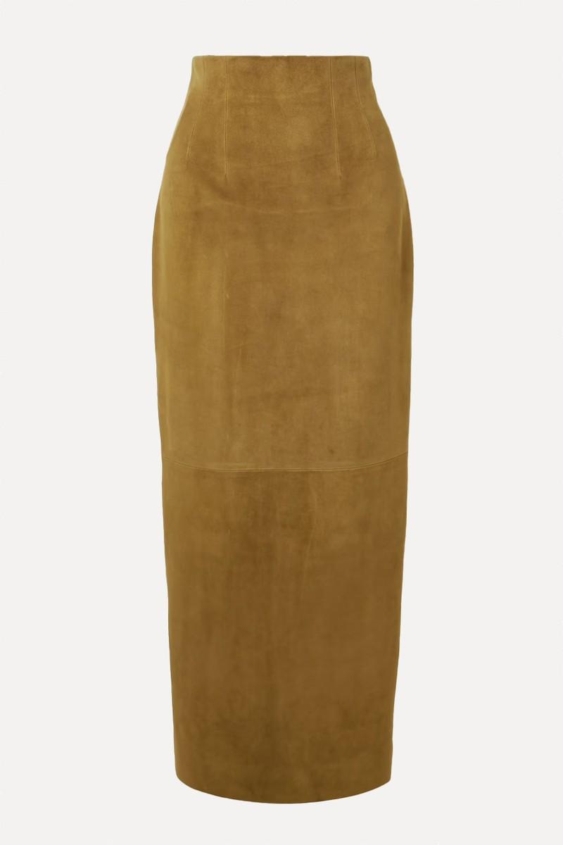 Loxley Suede Maxi Skirt from Khaite