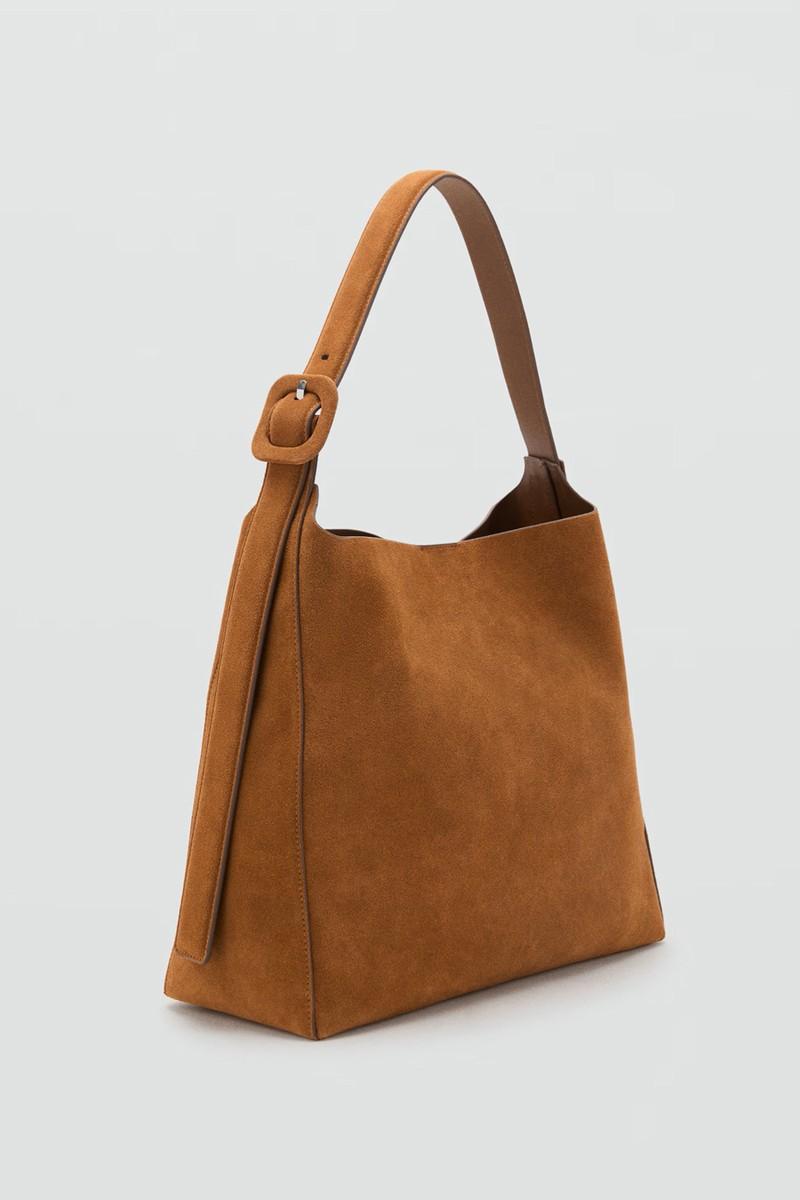 Large Suede Leather Shopper Bag