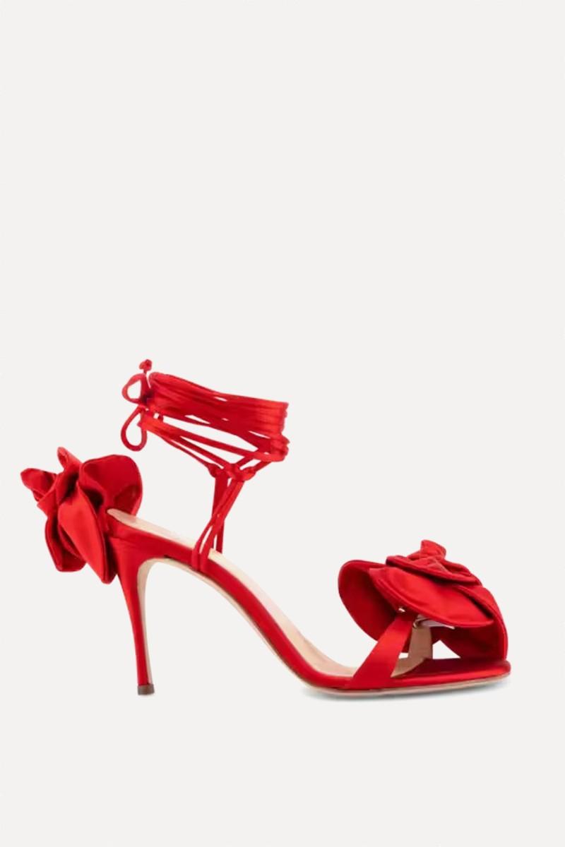 Satin Flower Detail High Heel Sandals from Magda Butrym