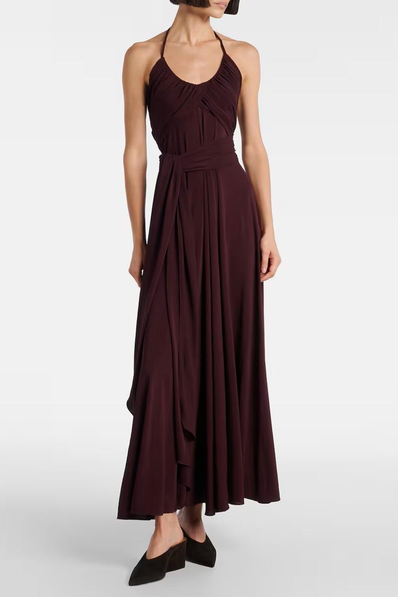 Draped Halterneck Jersey Maxi Dress from Alaïa