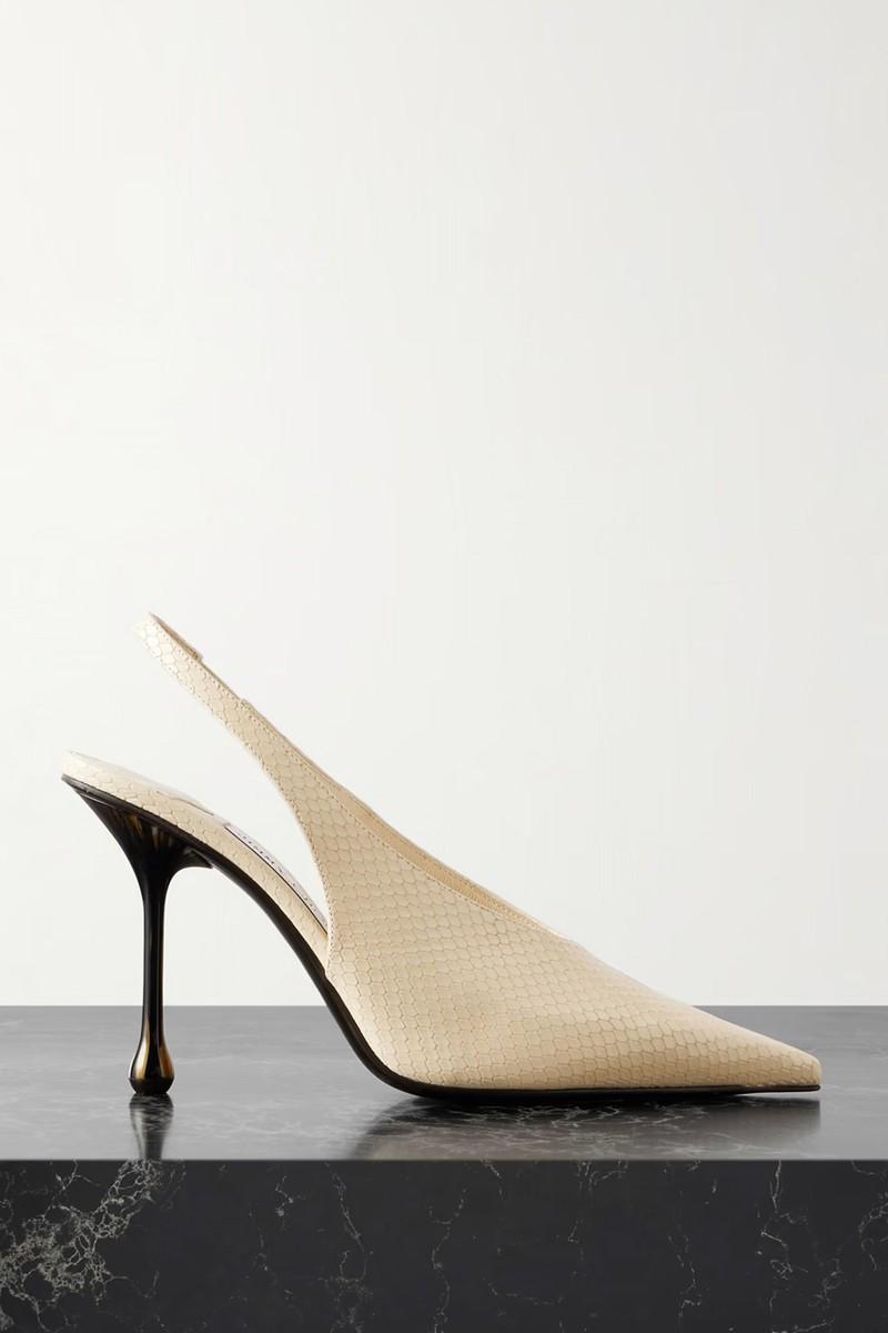 Isa 95 Snake-Effect Leather Slingback Pumps from Jimmy Choo