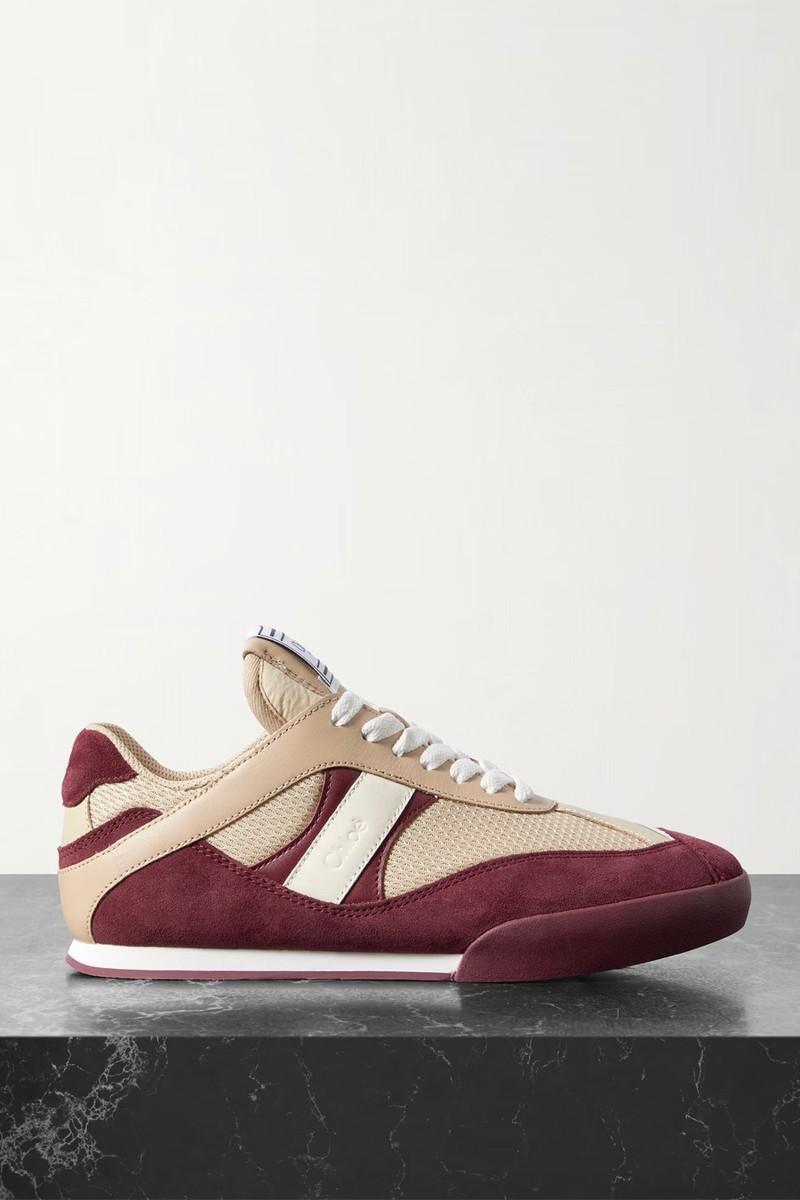 Kick Leather & Suede-Trimmed Mesh Sneakers from Chloé