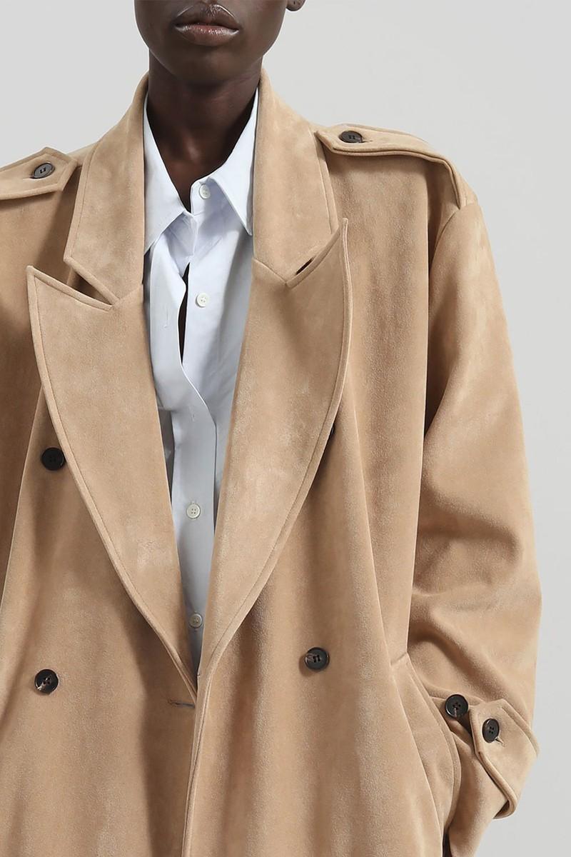 Peoria Faux Suede Trench Coat