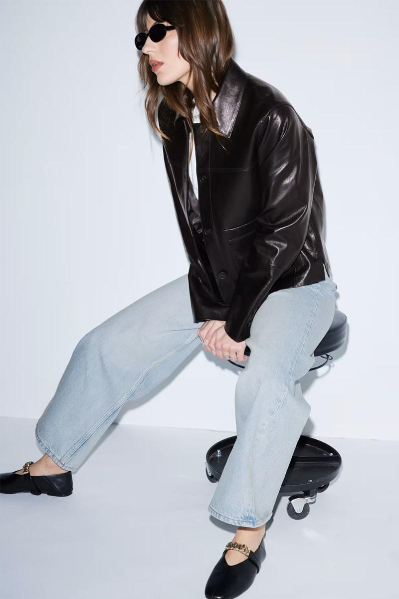 Embellished Leather Ballet Flats