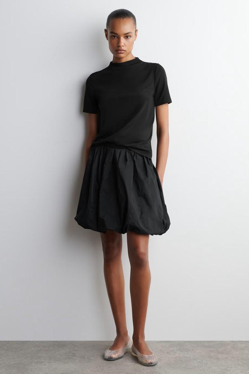Bubble-Hem Mini Skirt