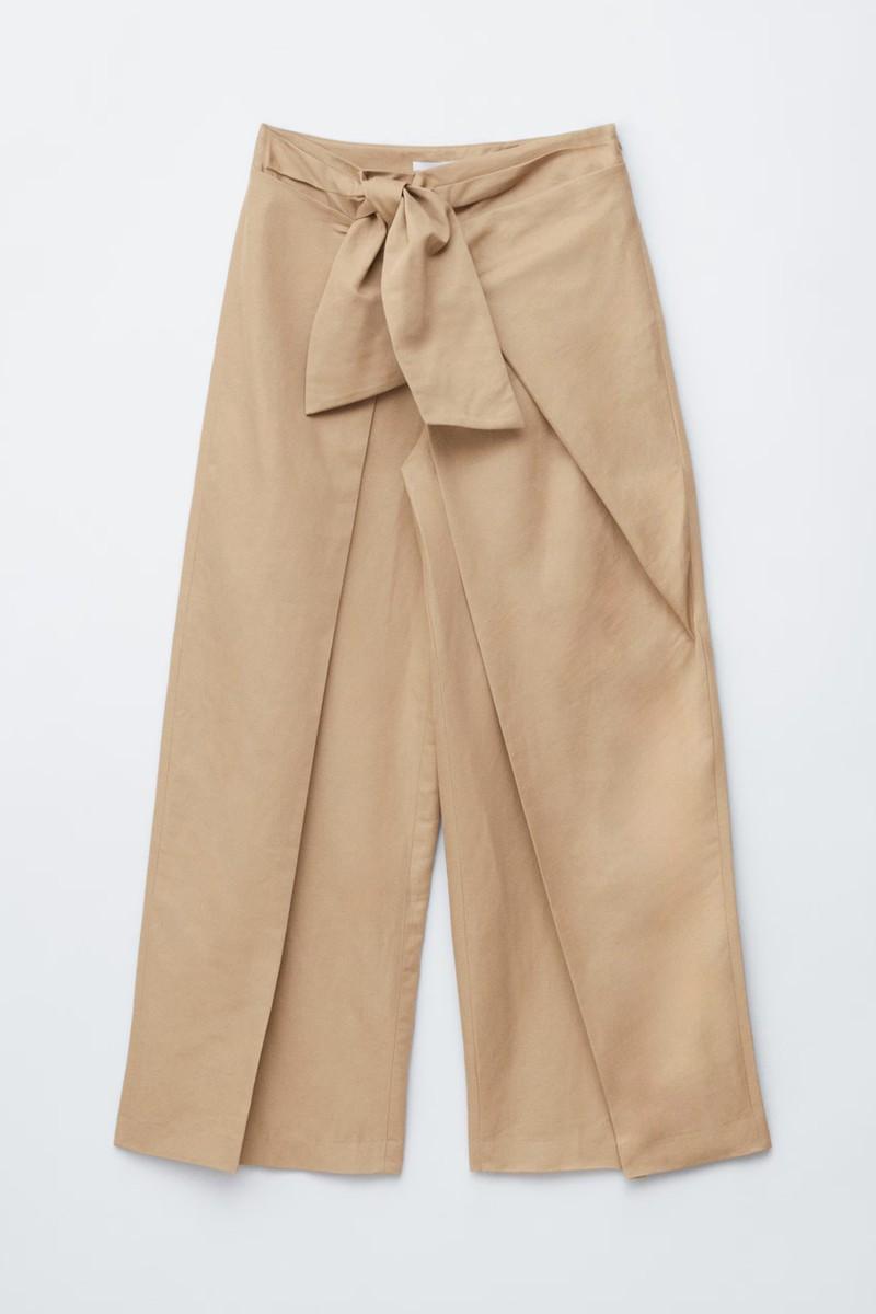 Tie-Front Wide-Leg Trousers