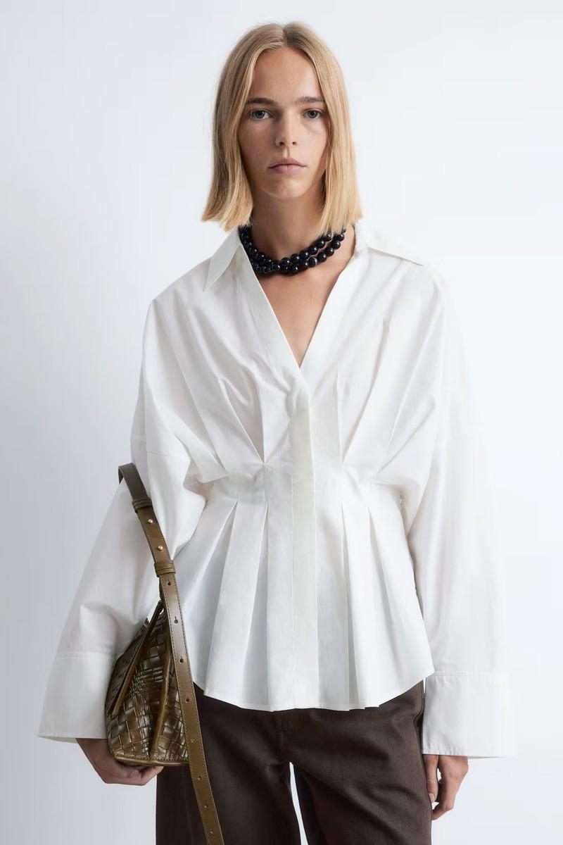 Fitted-Waist Cotton Shirt