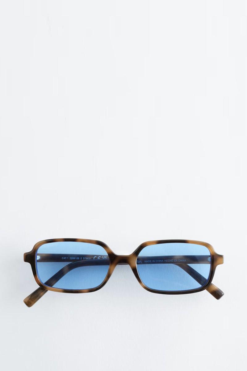 Elongated Rectangular-Frame Sunglasses