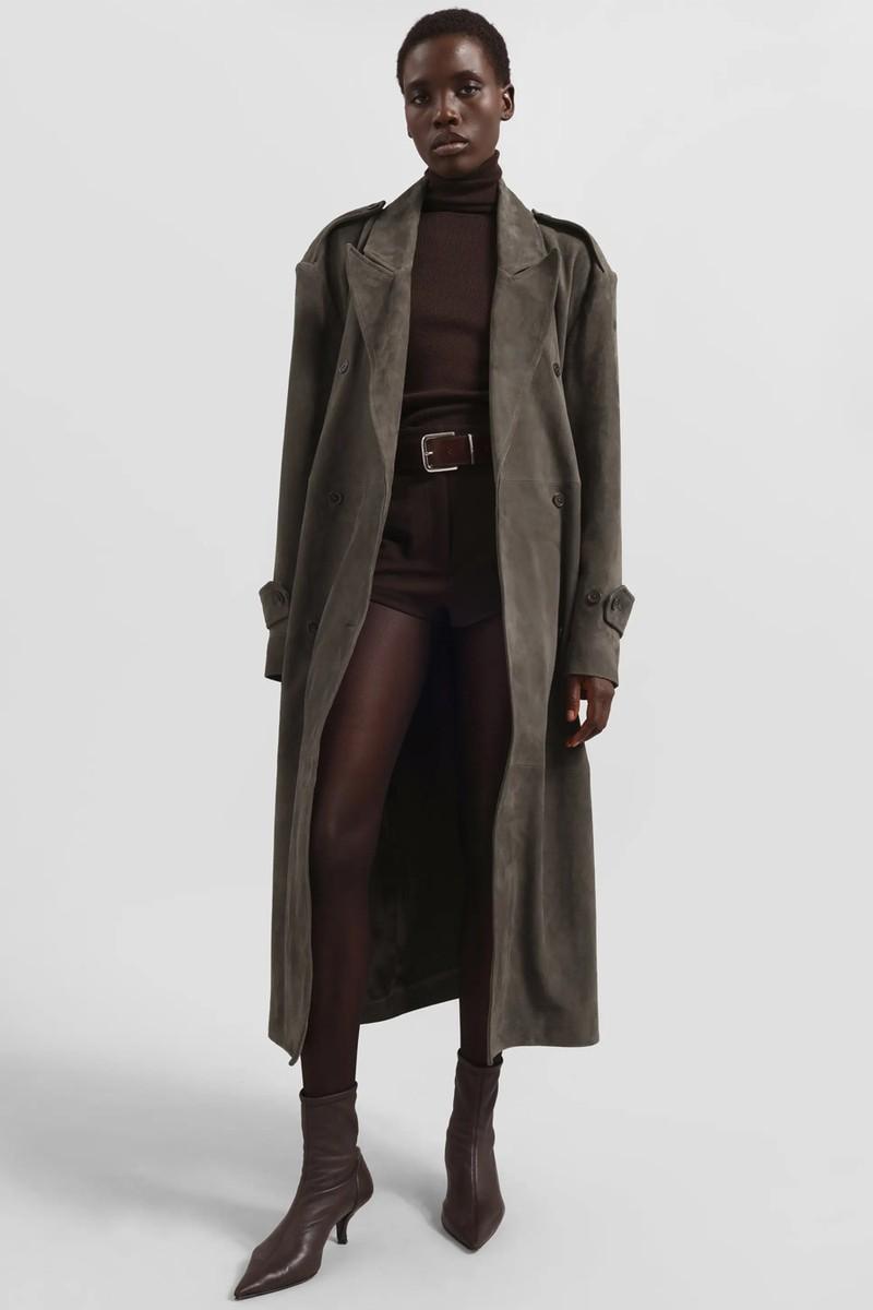 Pembroke Faux Suede Trench