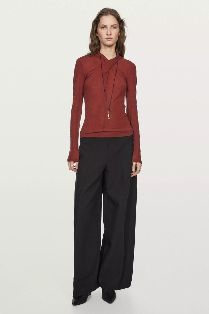 Lyocell & Wool Crossover Top