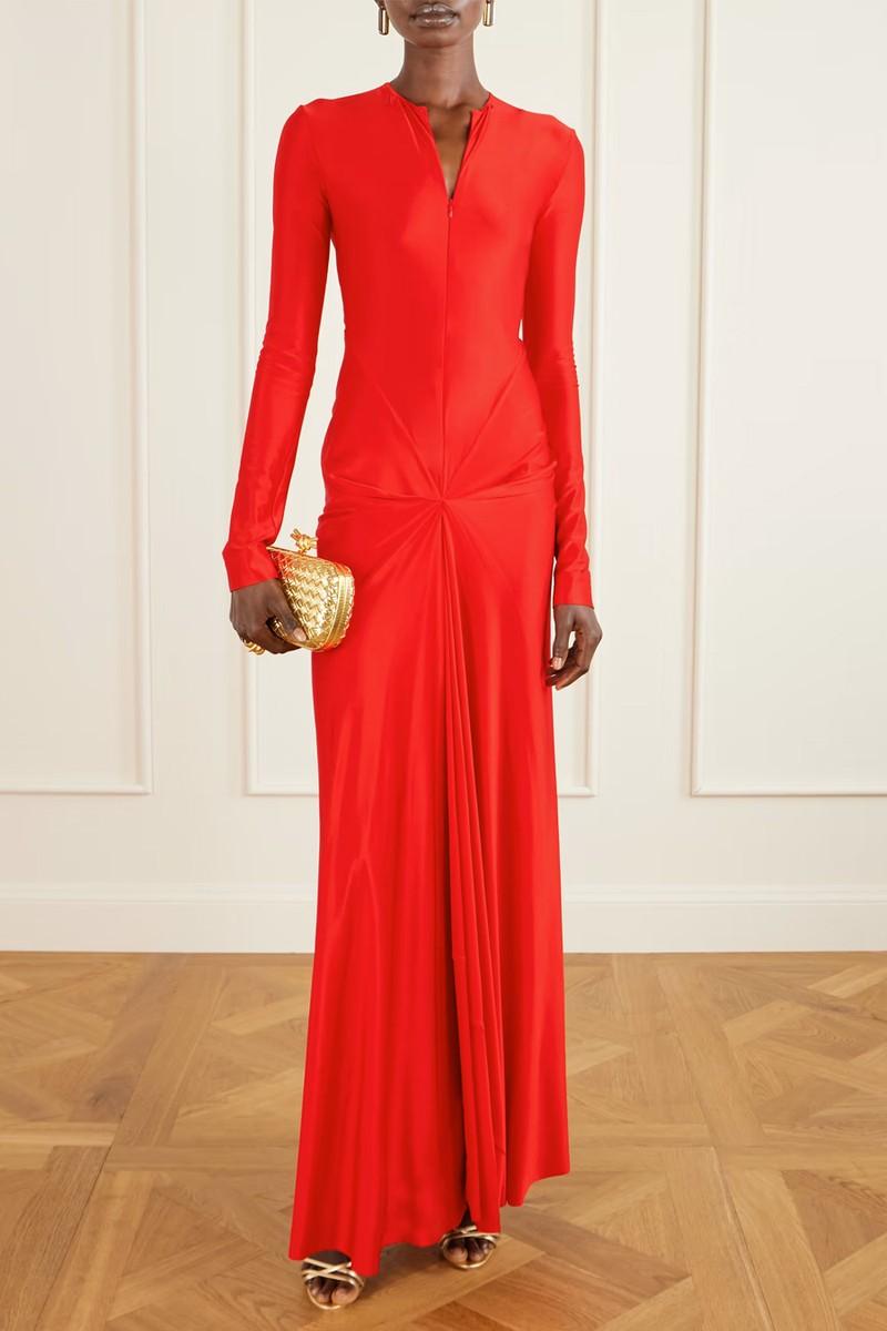 Gathered Satin Gown from Victoria Beckham