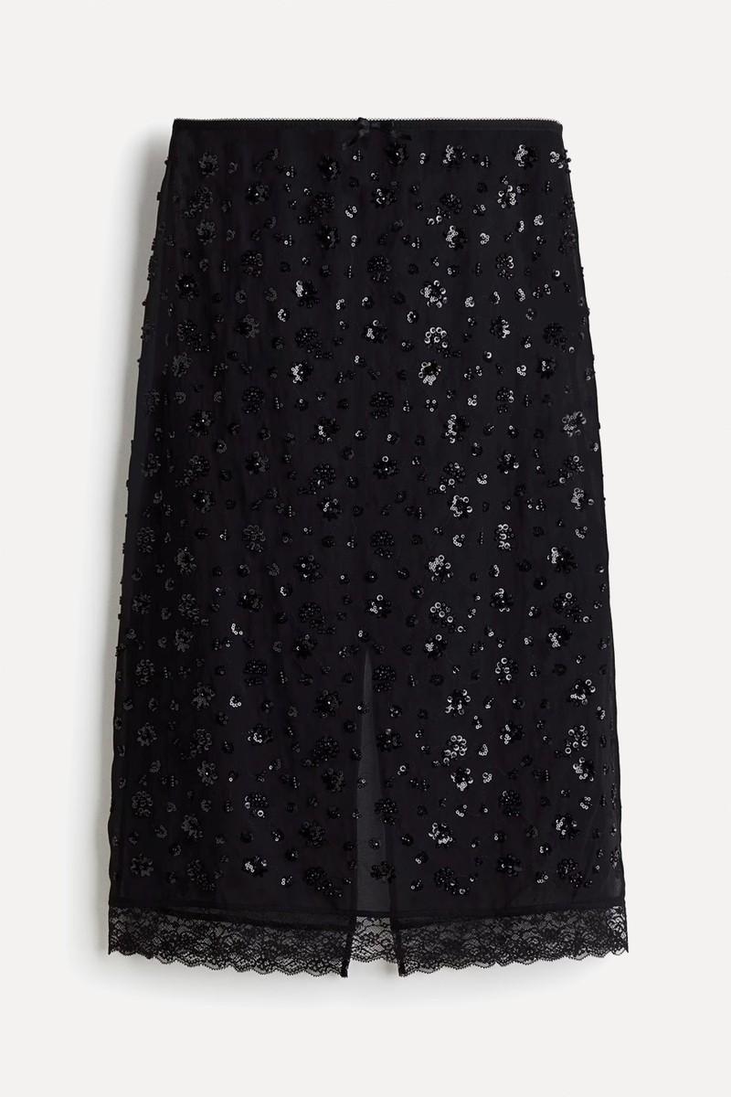 Sequined Chiffon Skirt from H&M