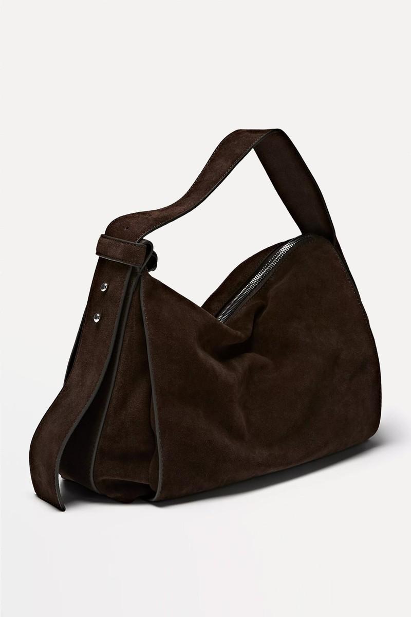 Large Split Leather Shoulder Bag