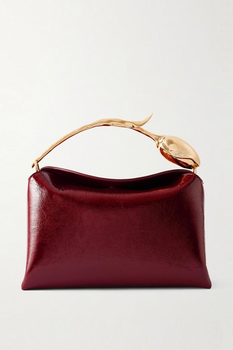 Bloom Midi Patent-Leather Bag from Erdem